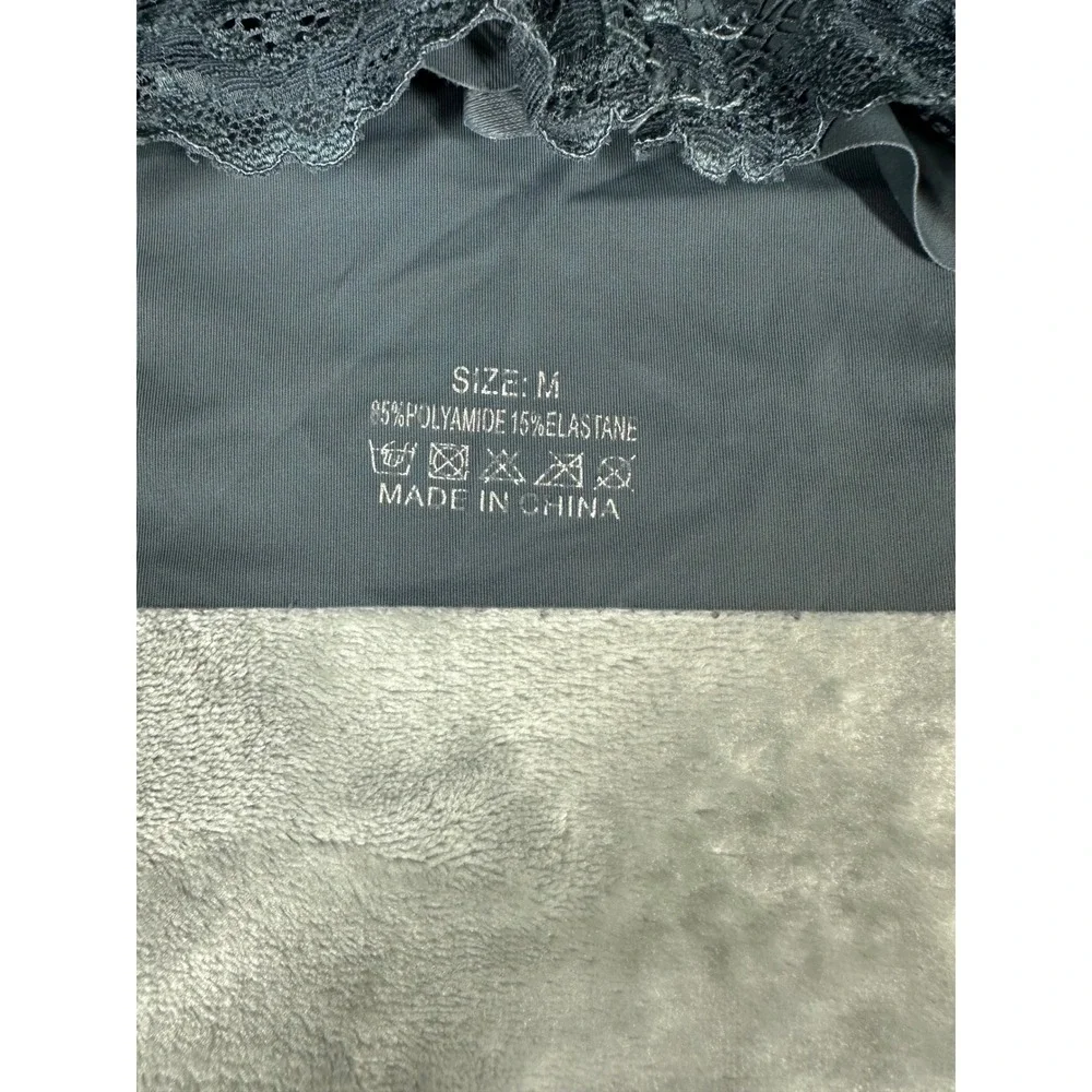 Unbranded Bralette Womens‎ Medium Gray Front-Hook Lace Seamless Comfort Bra